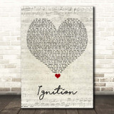 R Kelly Ignition Script Heart Song Lyric Print