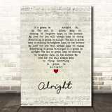 Red Carpet Alright Script Heart Song Lyric Print