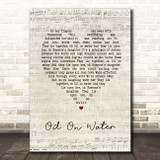 Bastille Oil On Water Script Heart Song Lyric Print