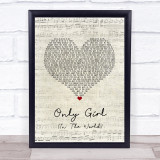 Rihanna Only Girl (In The World) Script Heart Song Lyric Print