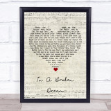 Rod Stewart In A Broken Dream Script Heart Song Lyric Print