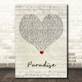 Bazzi Paradise Script Heart Song Lyric Print