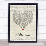 Ronan Keating With You Script Heart Song Lyric Print