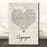 Bear's Den Agape Script Heart Song Lyric Print