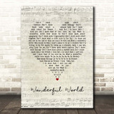 Sam Cooke Wonderful World Script Heart Song Lyric Print