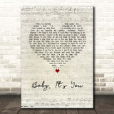 Sammy Hagar Baby, It's You Script Heart Song Lyric Print