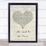 Sara Bareilles She Used to Be Mine Script Heart Song Lyric Print