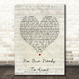 Shania Twain No One Needs To Know Script Heart Song Lyric Print