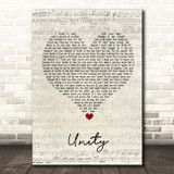 Shinedown Unity Script Heart Song Lyric Print