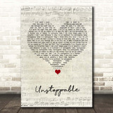 Sia Unstoppable Script Heart Song Lyric Print