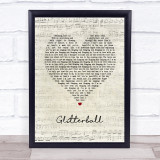 Sigma Glitterball Script Heart Song Lyric Print