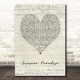 Simple Plan Summer Paradise Script Heart Song Lyric Print