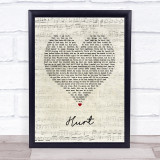 Simra Jasmine Hurt Script Heart Song Lyric Print