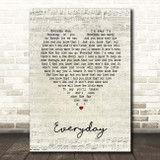 Slade Everyday Script Heart Song Lyric Print