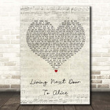 Smokie Living Next Door To Alice Script Heart Song Lyric Print
