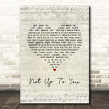 Stereophonics Not Up To You Script Heart Song Lyric Print