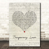 Ben Platt Temporary Love Script Heart Song Lyric Print