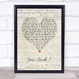 Stevie Wonder You And I Script Heart Song Lyric Print