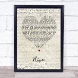 Ben's Brother Rise Script Heart Song Lyric Print