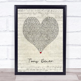 Suzanne Vega Toms Diner Script Heart Song Lyric Print