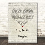 T Rex I Like to Boogie Script Heart Song Lyric Print