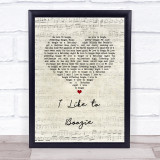 T Rex I Like to Boogie Script Heart Song Lyric Print