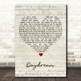Benji Matthews Daydream Script Heart Song Lyric Print