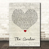 Taylor Swift The Archer Script Heart Song Lyric Print