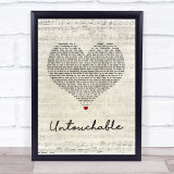 Taylor Swift Untouchable Script Heart Song Lyric Print