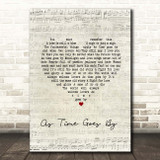 Teddy Wilson As Time Goes by Script Heart Song Lyric Print
