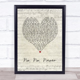 Texas Lightning No, No, Never Script Heart Song Lyric Print