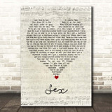 The 1975 Sex Script Heart Song Lyric Print