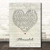 The Amazons Ultraviolet Script Heart Song Lyric Print