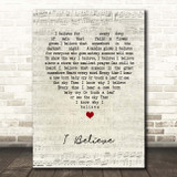 The Bachelors I Believe Script Heart Song Lyric Print
