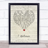 The Bachelors I Believe Script Heart Song Lyric Print