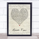 The Beautiful South Have Fun Script Heart Song Lyric Print