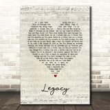 The Cadillac Three Legacy Script Heart Song Lyric Print