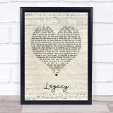 The Cadillac Three Legacy Script Heart Song Lyric Print