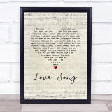 The Cure Love Song Script Heart Song Lyric Print
