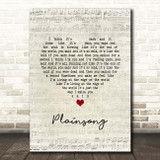The Cure Plainsong Script Heart Song Lyric Print