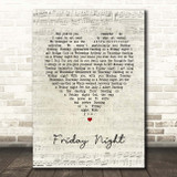 The Darkness Friday Night Script Heart Song Lyric Print