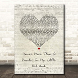 The Drifters You're More Than A Number In My Little Red Book Script Heart Song Lyric Print