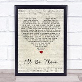The Jackson 5 I'll Be There Script Heart Song Lyric Print