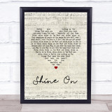 The Kooks Shine On Script Heart Song Lyric Print