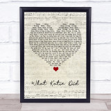 The Libertines What Katie Did Script Heart Song Lyric Print
