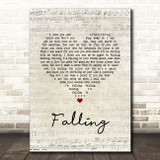 The Lumineers Falling Script Heart Song Lyric Print