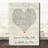 The Miracles You've Really Got A Hold On Me Script Heart Song Lyric Print