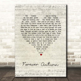 The Moody Blues Forever Autumn Script Heart Song Lyric Print