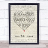 The Raveonettes Uncertain Times Script Heart Song Lyric Print