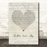 The Sherlocks Under Your Sky Script Heart Song Lyric Print